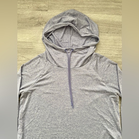 Athleta Uptempo Hoodie Sweatshirt Violet Periwinkle Heather Womens Large - Picture 3 of 6